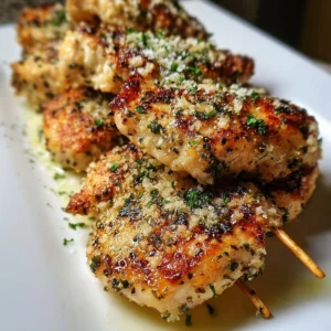 Delicious Blackstone Garlic Parmesan Chicken served on a plate with herbs.