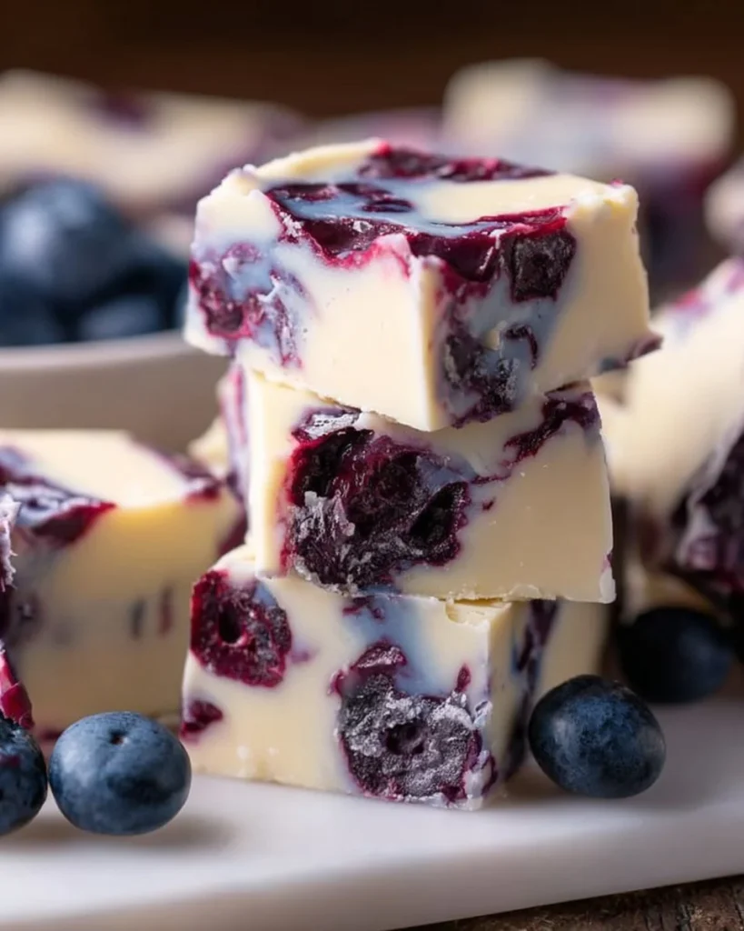 Delicious homemade blueberry fudge made with fresh blueberries and creamy texture.