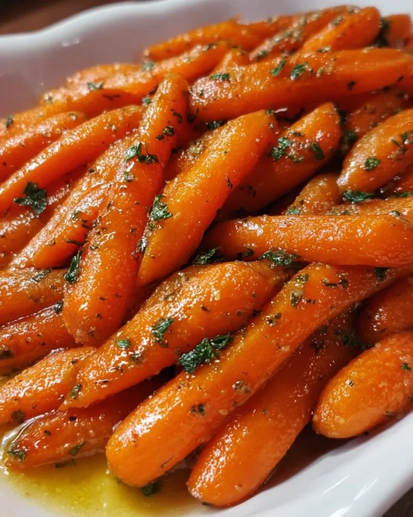 Delicious brown sugar glazed carrots served as a side dish