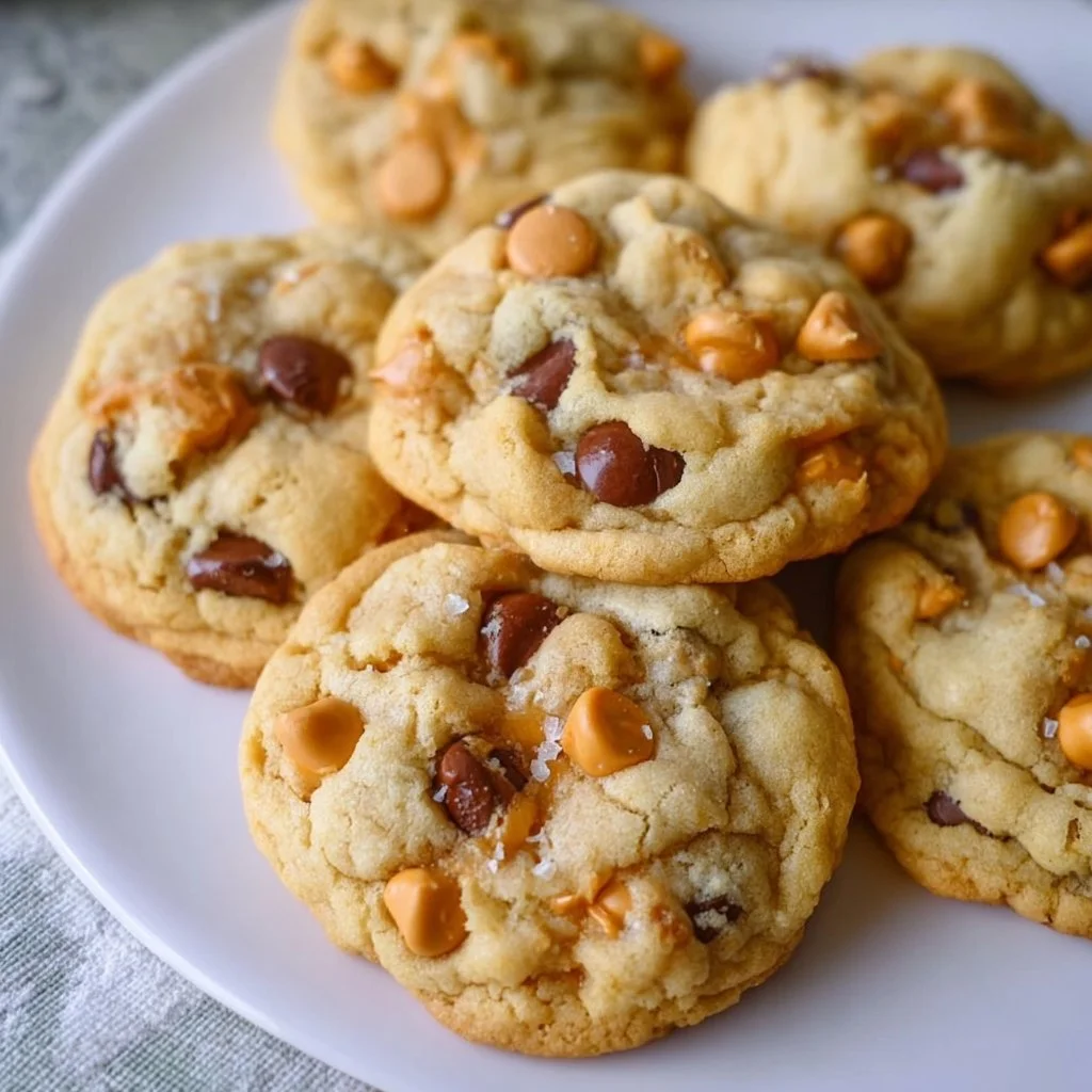 Delicious butterscotch chocolate chip cookies fresh from the oven