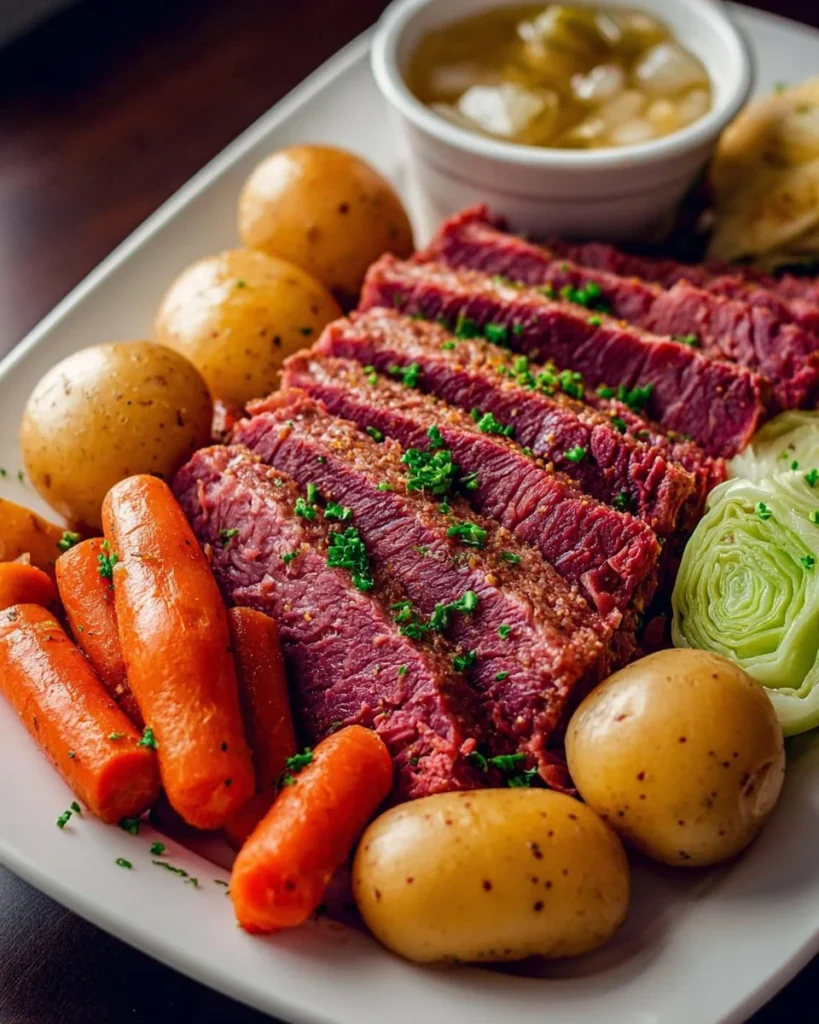 Delicious corned beef and cabbage dish served on a plate