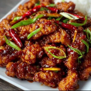 Irresistibly Spicy Dragon Chicken dish, showcasing vibrant colors and flavors