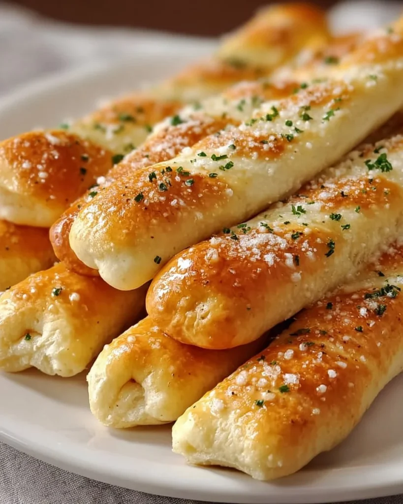 Freshly baked Olive Garden breadsticks served warm with marinara sauce