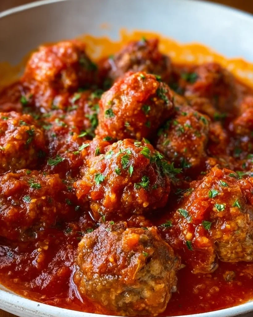 Delicious porcupine meatballs served with rice and sauce.