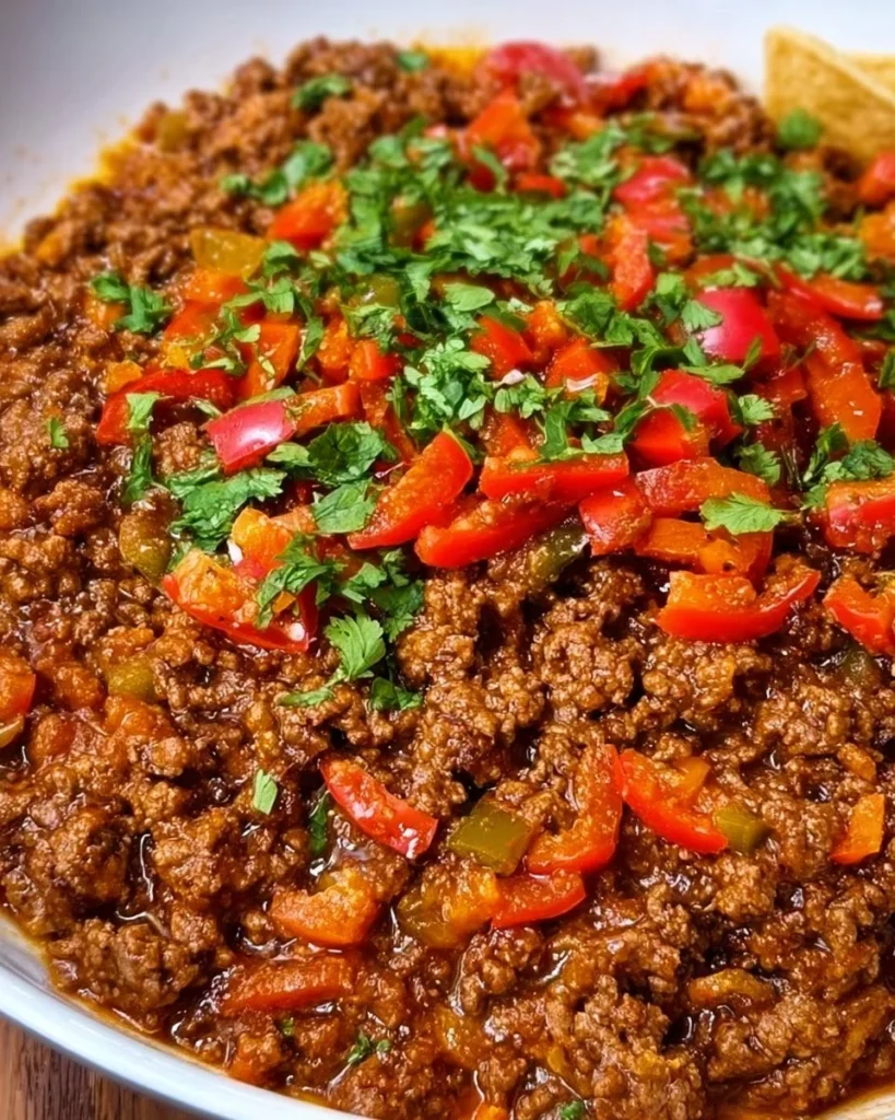 Delicious seasoned ground beef tacos served with fresh toppings.