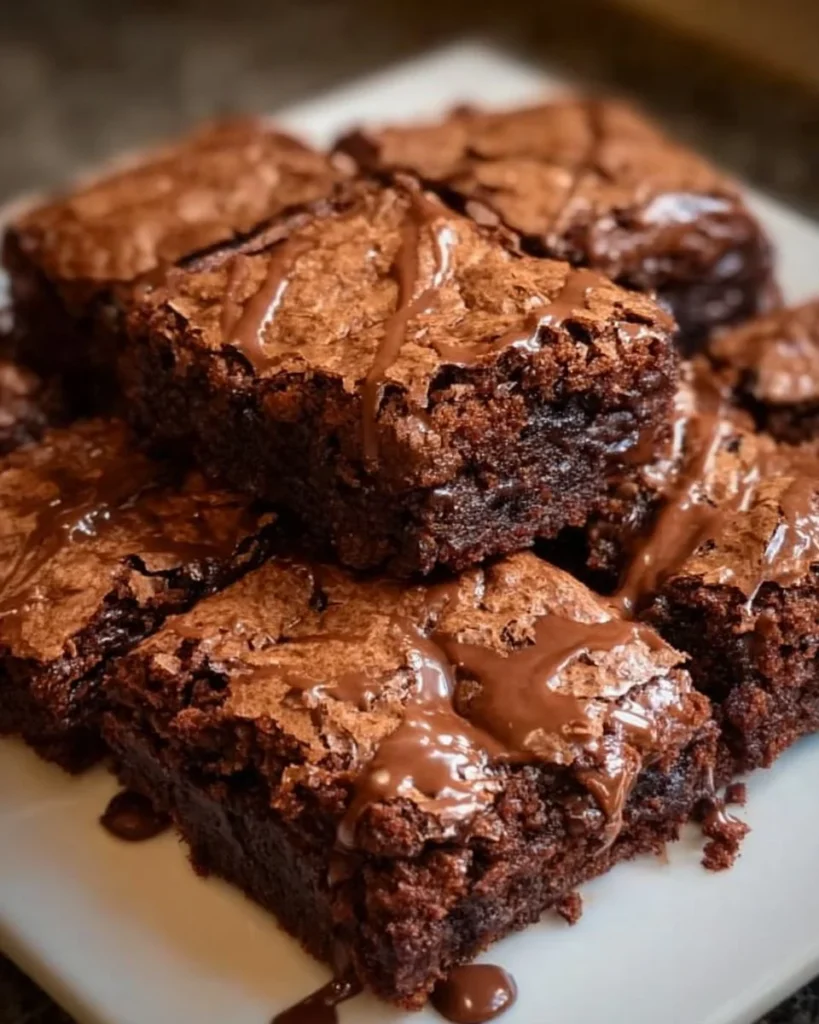 Delicious sourdough brownies made from sourdough discard in a baking dish