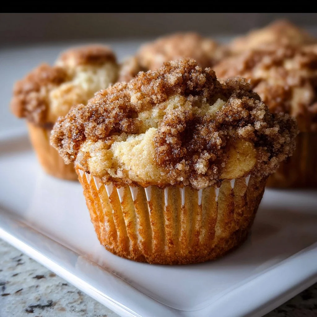 Delicious homemade apple cinnamon muffins with streusel topping baked fresh.