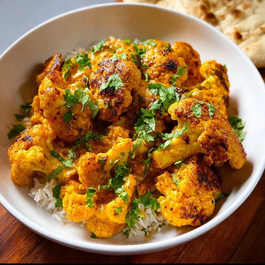 Creamy butter cauliflower dish with spices and herbs