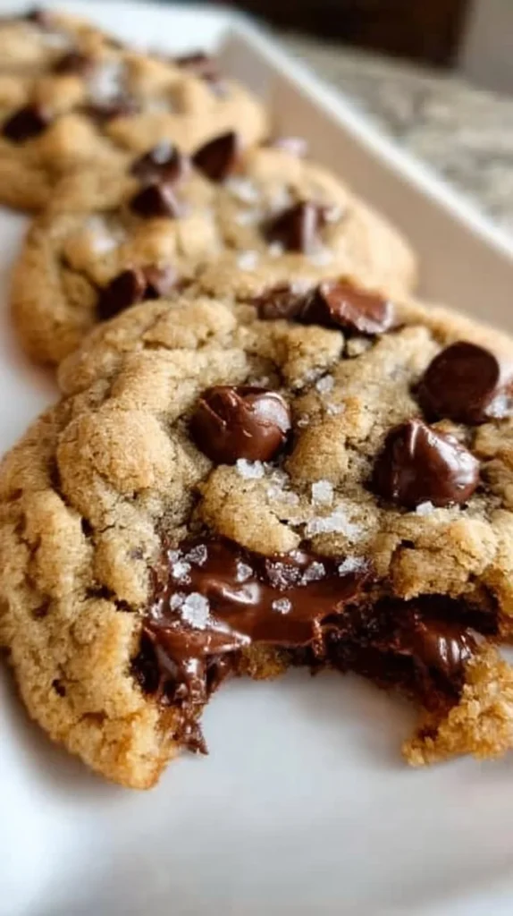 Chocolate chip coffee cookies fresh out of the oven
