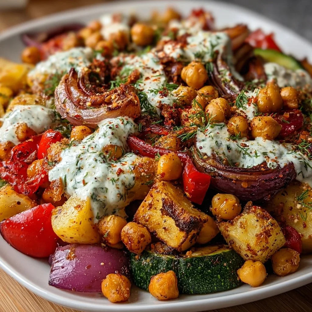 Bowl of classic Mediterranean roasted vegetables including bell peppers, zucchini, and eggplant