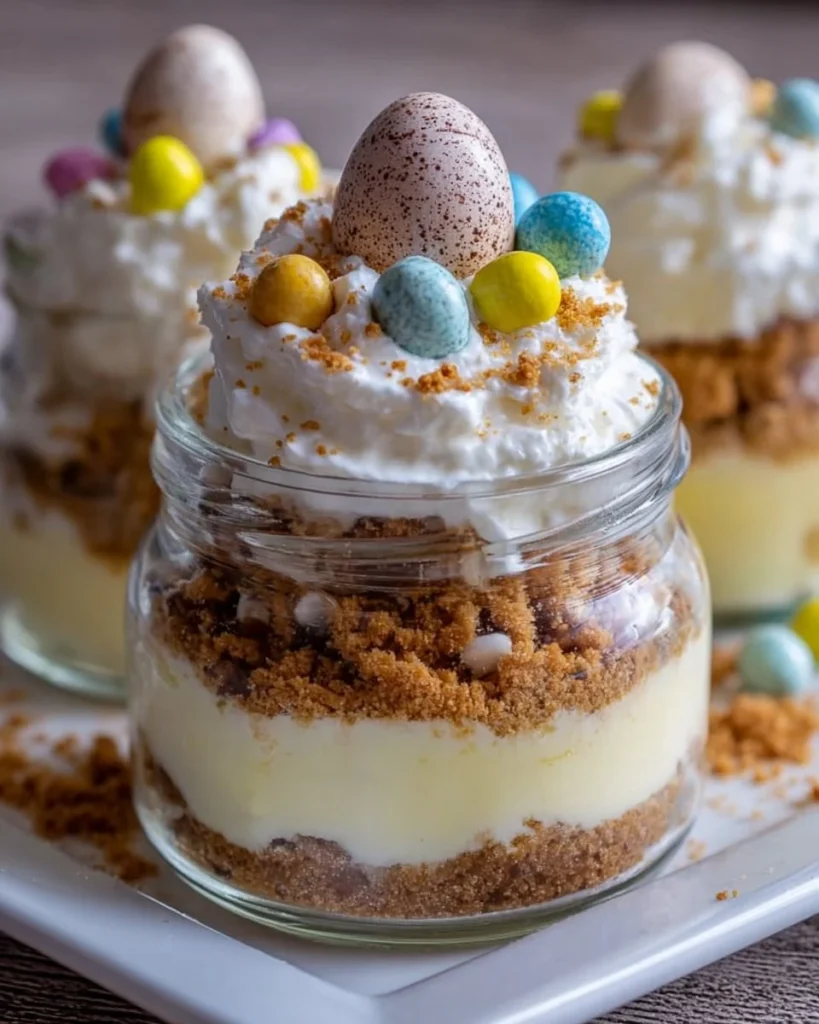 Delicious Easter Egg Cheesecake Jars, perfect for spring festivities