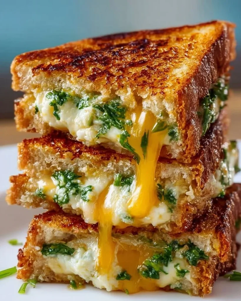 Delicious grilled cheese sandwich with golden crust and melted cheese.