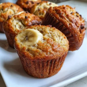 Healthy Greek yogurt banana muffins baked fresh and ready to enjoy.