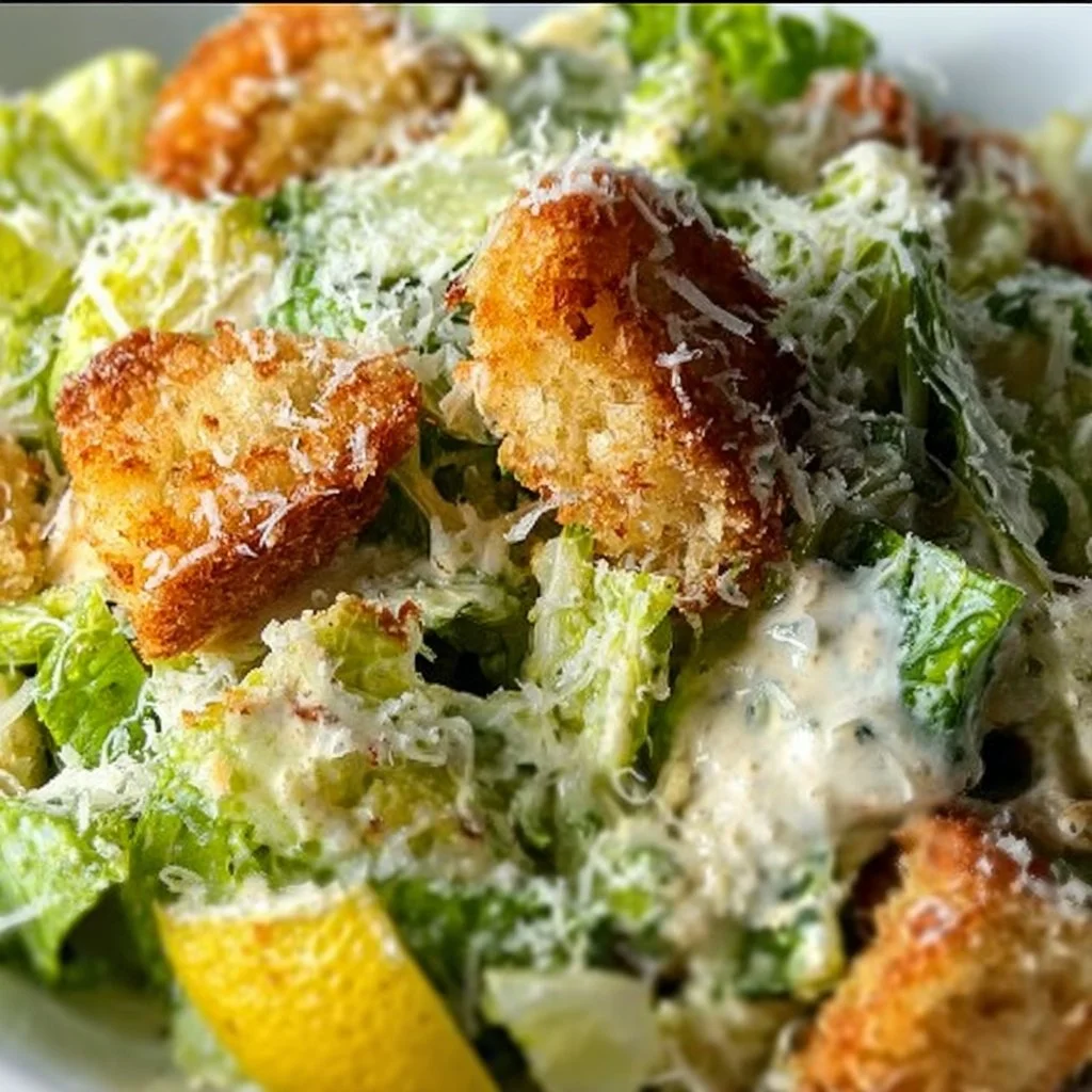 Creamy homemade Caesar salad dressing without raw anchovies