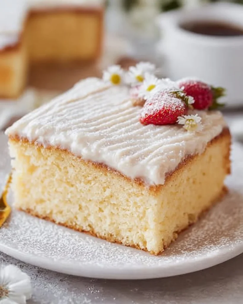 Delicious homemade Mother's Day vanilla cake with frosting and decorations