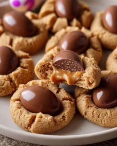 Reese's Egg peanut butter cookies with chocolate and peanut butter filling