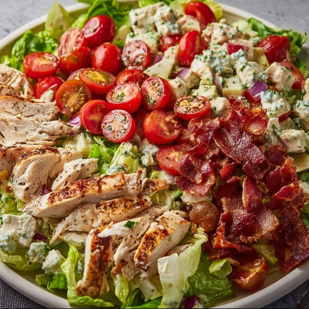 Savory BLT Chicken Salad with fresh ingredients and crispy bacon