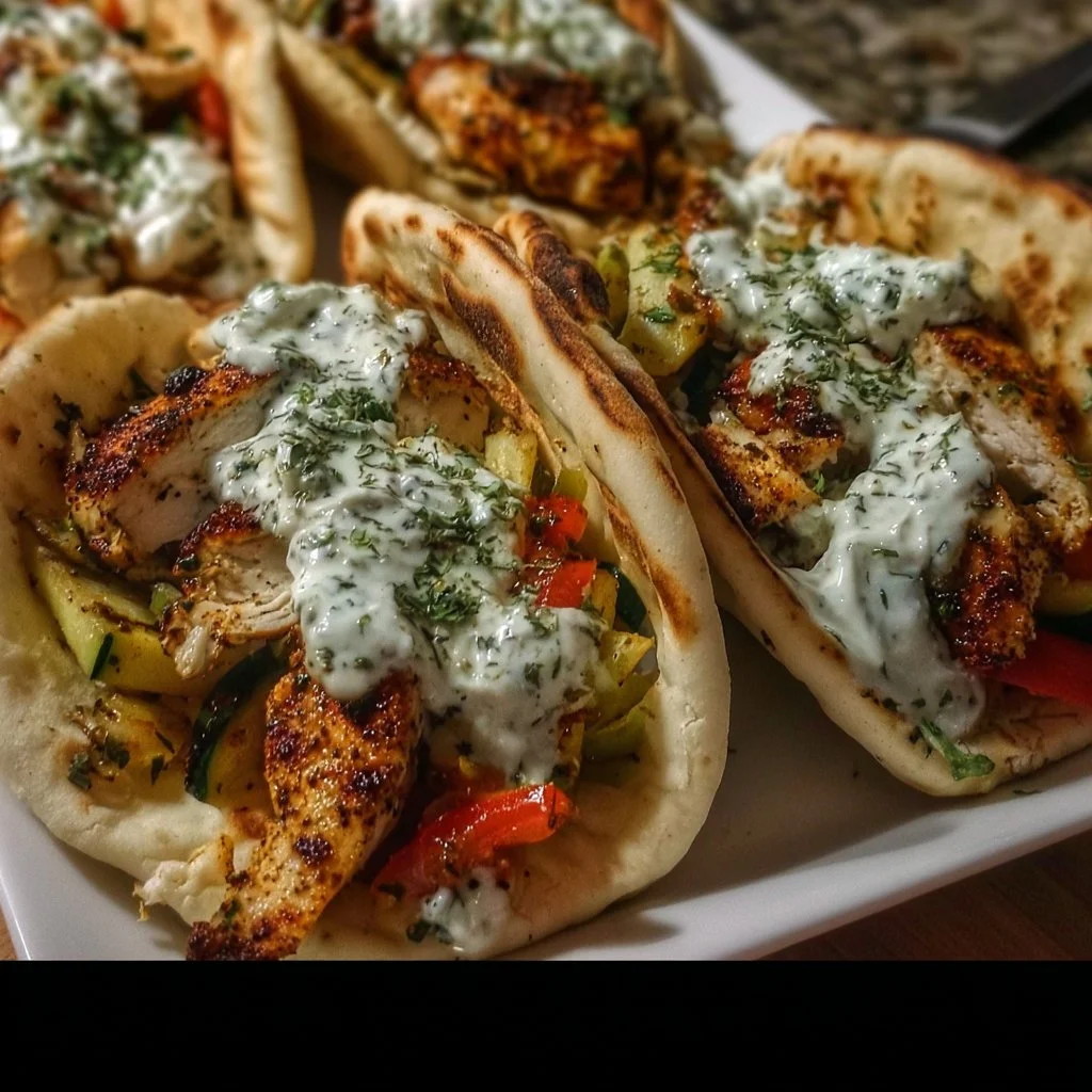 Sheet Pan Chicken Pitas with Herby Ranch on a serving platter