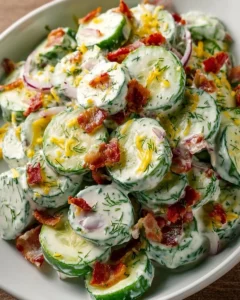 Delicious Cucumber Ranch Crack Salad with fresh cucumbers and creamy dressing