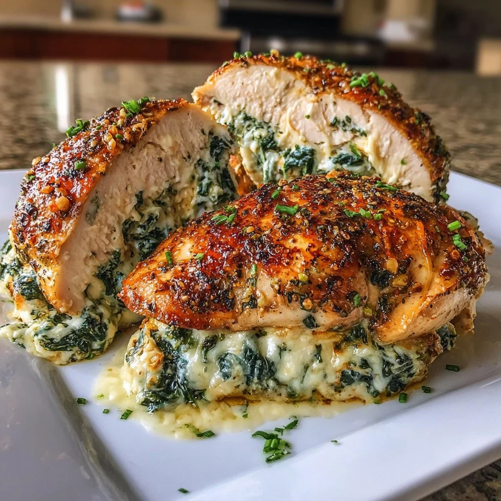 Delicious stuffed chicken recipe inspired by Ruth's Chris restaurant