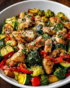 Loaded Chicken and Veggie Skillet showcasing flavorful chicken and fresh vegetables