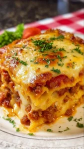 Delicious Million Dollar Lasagna recipe with layers of cheese and sauce