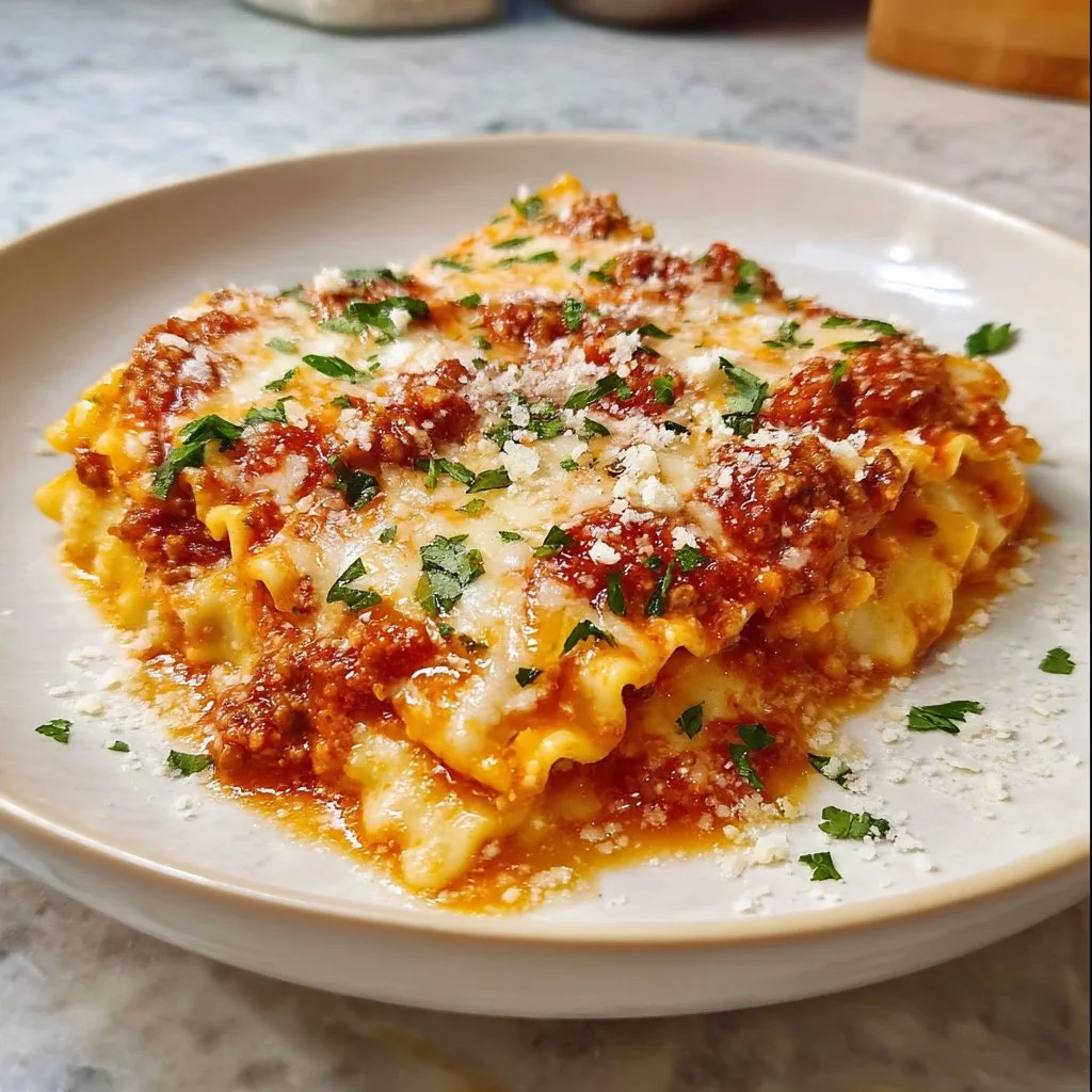 Delicious slow cooker lasagna with layers of cheese and sauce in a crockpot.