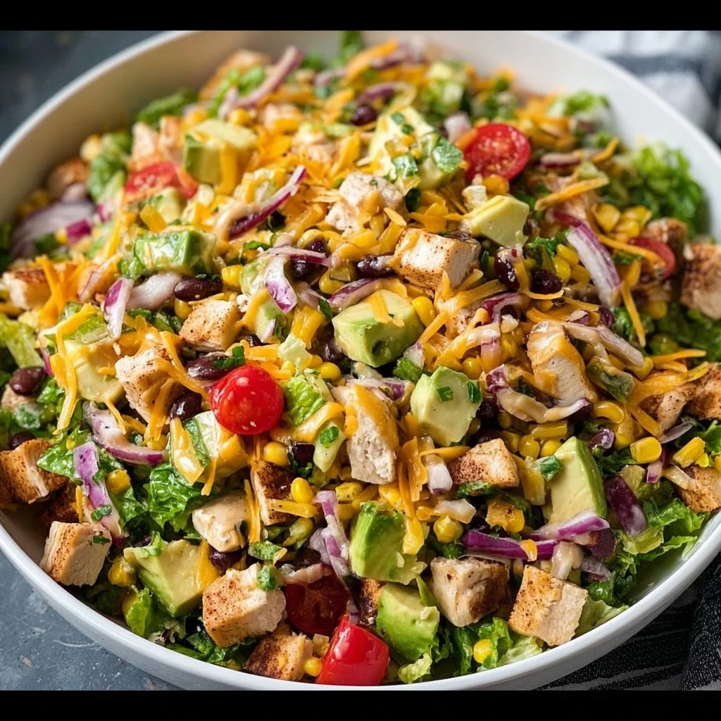 Delicious Southwest Chicken Salad with vibrant veggies and grilled chicken