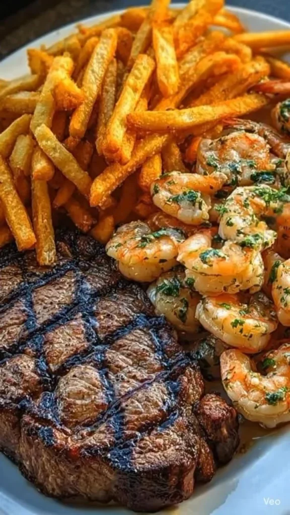 Delicious surf & turf platter featuring steak and seafood